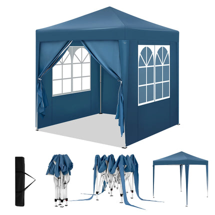 WOLTU Opvouwbare Tuinpaviljoen Pergola 2x2m met 4 Zijwanden Verstelbare Hoogte UV-Bescherming Waterdicht met Draagtas | WOLTU Partytent 2x2m Grijs Waterdicht UV-bescherming Tuinpaviljoen Opvouwbaar Met Hierbij 4 Zijwanden & Draagzak