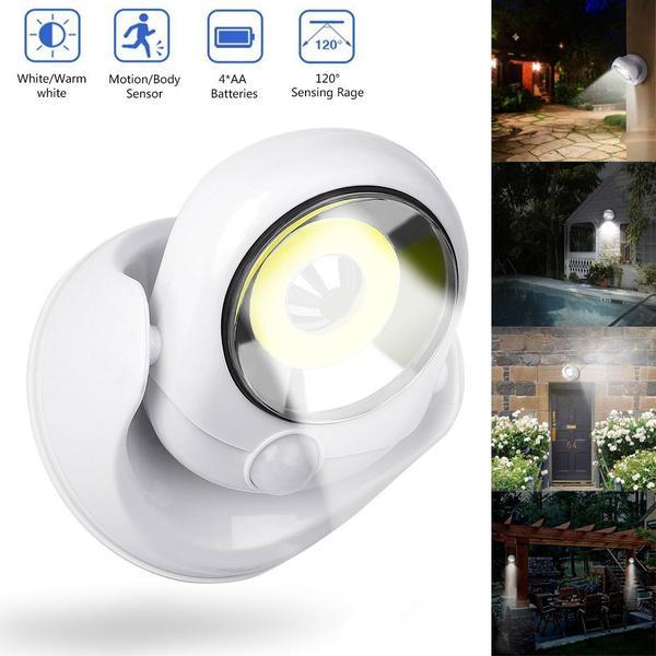 Action-Motion LED Lamp | Bewegingsdetectie 360° | 450 Lumen Ultrahelder | Draadloos Buiten/Binnen | Waterdicht | Energiebesparende Timer | Eenvoudige Installatie Zelfklevende Tape | Lange Levensduur 100.000 uur