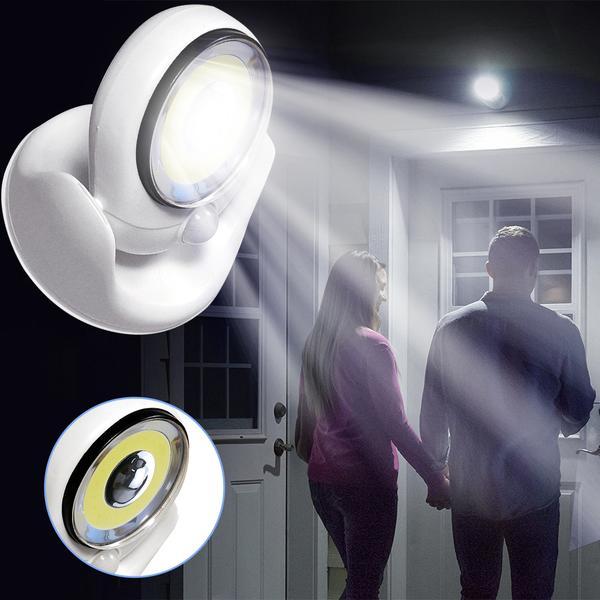 Action-Motion LED Lamp | Bewegingsdetectie 360° | 450 Lumen Ultrahelder | Draadloos Buiten/Binnen | Waterdicht | Energiebesparende Timer | Eenvoudige Installatie Zelfklevende Tape | Lange Levensduur 100.000 uur