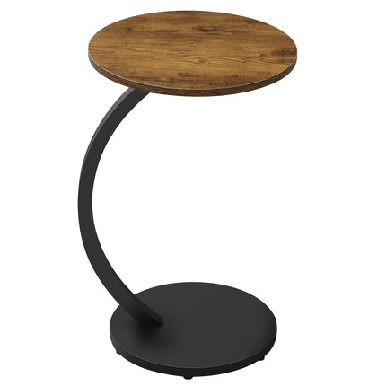 WOLTU C-vorm bijzettafel computer thee koffietafel kleine ronde hoeksalontafel voor bank slaapkamer | WOLTU ronde bijzettafel C-vorm | Moderne banktafel hout & metaal 40x64,5 cm | Vintage & industrieel design