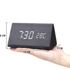 WoodWatch LED Wekker | Houtlook | Spraakbediening | Temperatuurweergave | Tot 3 Alarmen | Instelbare Helderheid | Modern Design