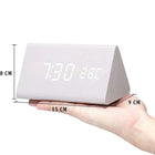 WoodWatch LED Wekker | Houtlook | Spraakbediening | Temperatuurweergave | Tot 3 Alarmen | Instelbare Helderheid | Modern Design