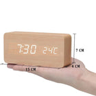 WoodWatch LED Wekker | Houtlook | Spraakbediening | Temperatuurweergave | Tot 3 Alarmen | Instelbare Helderheid | Modern Design