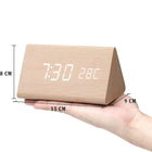 WoodWatch LED Wekker | Houtlook | Spraakbediening | Temperatuurweergave | Tot 3 Alarmen | Instelbare Helderheid | Modern Design