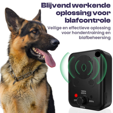 Ultrasoon Anti-Blaf Geluidssysteem | Dierveilig | Stressvrij Alternatief Schokhalsband | Pijnloos Anti-Blafformaat | IPX4 Waterdicht | Automatische Blafdetectie | Humaan voor alle Rassen | USB Oplaadbaar | Onschadelijk Hondengehoor