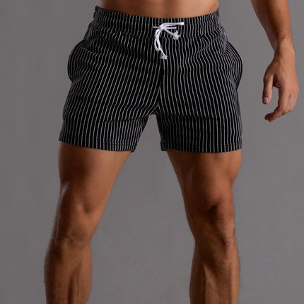 Retro Zwemshort Heren | Sneldrogende Polyester Ribstof | Slim Fit | Elastische Tailleband | Binnenvoering | Zomer Casual