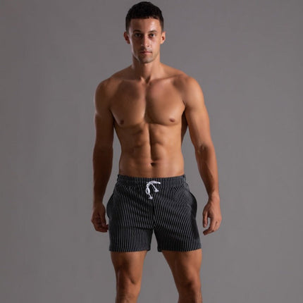 Retro Zwemshort Heren | Sneldrogende Polyester Ribstof | Slim Fit | Elastische Tailleband | Binnenvoering | Zomer Casual