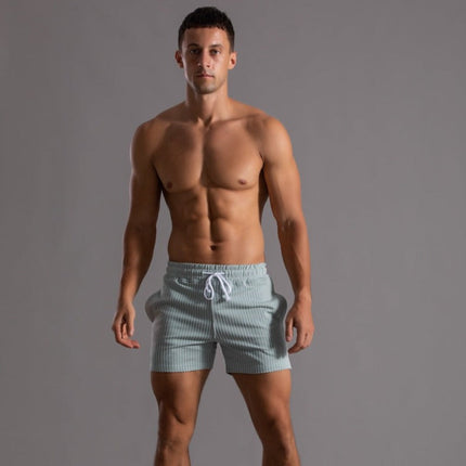 Retro Zwemshort Heren | Sneldrogende Polyester Ribstof | Slim Fit | Elastische Tailleband | Binnenvoering | Zomer Casual