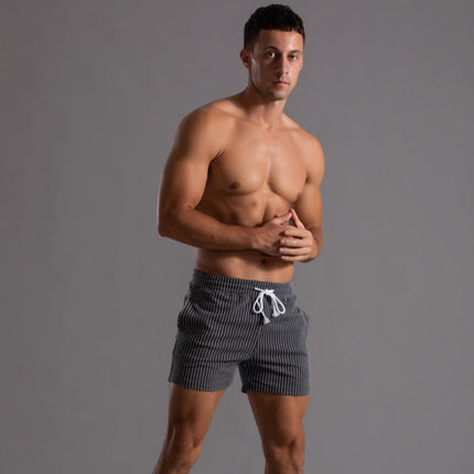 Retro Zwemshort Heren | Sneldrogende Polyester Ribstof | Slim Fit | Elastische Tailleband | Binnenvoering | Zomer Casual