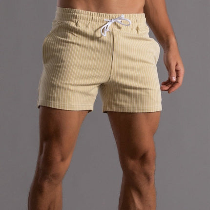 Retro Zwemshort Heren | Sneldrogende Polyester Ribstof | Slim Fit | Elastische Tailleband | Binnenvoering | Zomer Casual
