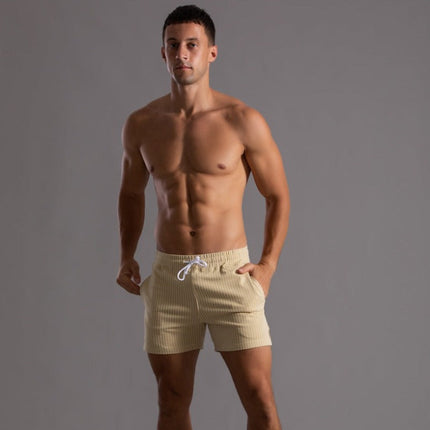 Retro Zwemshort Heren | Sneldrogende Polyester Ribstof | Slim Fit | Elastische Tailleband | Binnenvoering | Zomer Casual