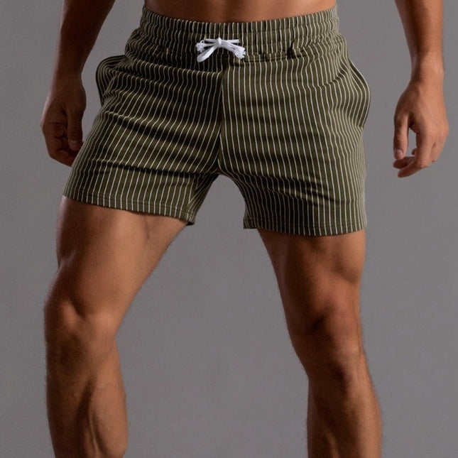 Retro Zwemshort Heren | Sneldrogende Polyester Ribstof | Slim Fit | Elastische Tailleband | Binnenvoering | Zomer Casual