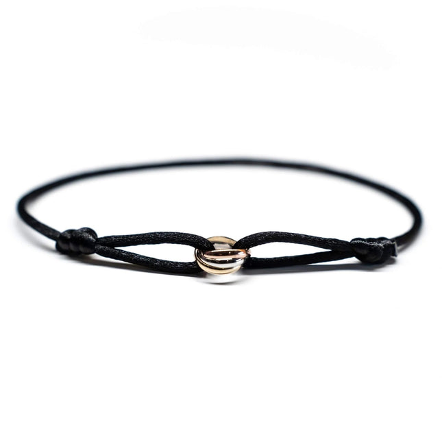 Infinity Armband | Luxe Kleurige Sieraden | Stijlvolle Clip-on Sluiting | Tijdloze Tri-Color Stijl | Vergulde Materialen
