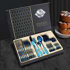 24-delige Bestekset RVS | Elegant Dinerset voor Maximaal 6 Personen | Luxe Tafelaanvulling | Vaatwasserbestendig | Zilver Goud Zwart