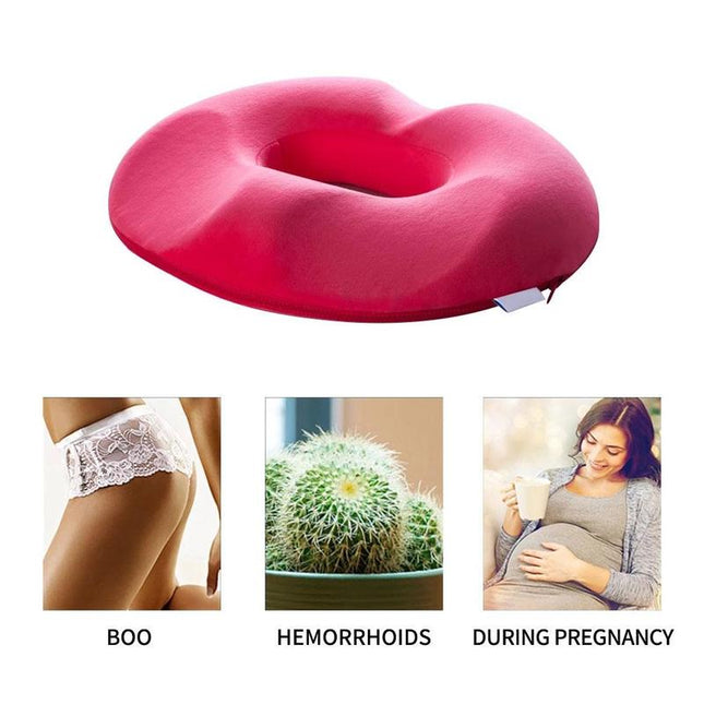 Donutvormig Zitkussen Aambeienpijn Stuitkussen Verlichting | Traagschuim | Ergonomisch Zitcomfort | Antislipbasis | Verbeterde Houding | Comfortabel en Duurzaam | Afneembare Wasbare Hoes | Perfect thuis, Auto, Kantoor | Aanbevolen door Fysiotherapeuten