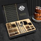 24-delige Bestekset RVS | Elegant Dinerset voor Maximaal 6 Personen | Luxe Tafelaanvulling | Vaatwasserbestendig | Zilver Goud Zwart