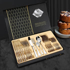 24-delige Bestekset RVS | Elegant Dinerset voor Maximaal 6 Personen | Luxe Tafelaanvulling | Vaatwasserbestendig | Zilver Goud Zwart
