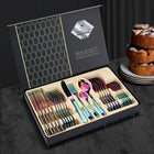 24-delige Bestekset RVS | Elegant Dinerset voor Maximaal 6 Personen | Luxe Tafelaanvulling | Vaatwasserbestendig | Zilver Goud Zwart