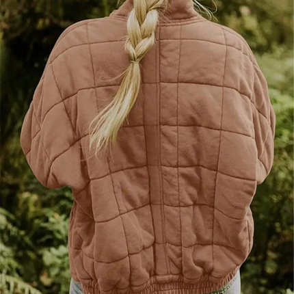 Helene Overgangsjas | Oversized Damesjack Polyester Stijlvol Warm | Donkergrijs Zwart Donkerblauw Lichtblauw Abrikoos Legergroen Khaki Roze S-2XL