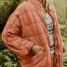 Helene Overgangsjas | Oversized Damesjack Polyester Stijlvol Warm | Donkergrijs Zwart Donkerblauw Lichtblauw Abrikoos Legergroen Khaki Roze S-2XL