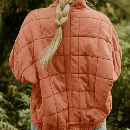Helene Overgangsjas | Oversized Damesjack Polyester Stijlvol Warm | Donkergrijs Zwart Donkerblauw Lichtblauw Abrikoos Legergroen Khaki Roze S-2XL