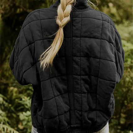 Helene Overgangsjas | Oversized Damesjack Polyester Stijlvol Warm | Donkergrijs Zwart Donkerblauw Lichtblauw Abrikoos Legergroen Khaki Roze S-2XL
