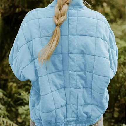 Helene Overgangsjas | Oversized Damesjack Polyester Stijlvol Warm | Donkergrijs Zwart Donkerblauw Lichtblauw Abrikoos Legergroen Khaki Roze S-2XL