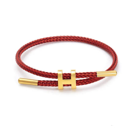 Armband Koord Gevlochten | Stijlvolle Metalen H-Sluiting | Modern Ontwerp | Veelzijdige Kleurenopties | Uniseks Accessoire | Tijdloos Vakmanschap | Minimalistisch & Laagjesstijl | Elegant Design | Fashion Statement
