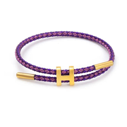Armband Koord Gevlochten | Stijlvolle Metalen H-Sluiting | Modern Ontwerp | Veelzijdige Kleurenopties | Uniseks Accessoire | Tijdloos Vakmanschap | Minimalistisch & Laagjesstijl | Elegant Design | Fashion Statement