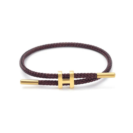 Armband Koord Gevlochten | Stijlvolle Metalen H-Sluiting | Modern Ontwerp | Veelzijdige Kleurenopties | Uniseks Accessoire | Tijdloos Vakmanschap | Minimalistisch & Laagjesstijl | Elegant Design | Fashion Statement