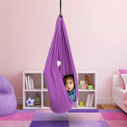 Calm Cocoon Hangmat Voor Kinderen | Sensorisch Ontwikkelingsspeelgoed | Therapeutisch Effect | Motorische Vaardigheden | Evenwicht & Focus | Ademend Katoenmateriaal | Verkrijgbaar in Maten S en M | Geruststellende Schommelervaring