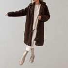 Dames Winterjas | Lange Teddyjas Warmte & Stijl | Beige Wintercoat Elegantie | Modieuze Warme Damesjas | Zoey Luxueus & Zacht