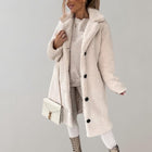Dames Winterjas | Lange Teddyjas Warmte & Stijl | Beige Wintercoat Elegantie | Modieuze Warme Damesjas | Zoey Luxueus & Zacht