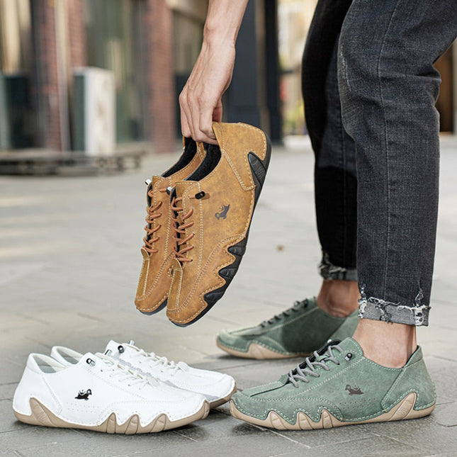 UltraFlex Leer Barefoot Schoenen | Unisex Waterdicht | Antislip Rubberzool | Comfortabele Natuurlijke Beweging | Gezonde Voeten | Duurzaam Flexibel Ontwerp | Voor Wandelen Regen Ijzige Paden | Uitstekende Grip | Voorkomt Voetproblemen