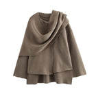 Oversized Winterjas Dames | Modieuze Asymmetrische Sjaalkraag | Enkelvoudige Knoopsluiting | Warme Dikke Polyester Stof | Comfortabel Stijlvol Herfst Winter Bovenkleding