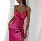 VISCONTE | Cocktailjurk Dames | Luxe Satijnen V-Hals | Strapless Avondjurk | Hoogwaardige Kwaliteit | Elegante Stijl | Tess