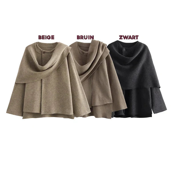 Oversized Winterjas Dames | Modieuze Asymmetrische Sjaalkraag | Enkelvoudige Knoopsluiting | Warme Dikke Polyester Stof | Comfortabel Stijlvol Herfst Winter Bovenkleding