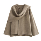 Oversized Winterjas Dames | Modieuze Asymmetrische Sjaalkraag | Enkelvoudige Knoopsluiting | Warme Dikke Polyester Stof | Comfortabel Stijlvol Herfst Winter Bovenkleding