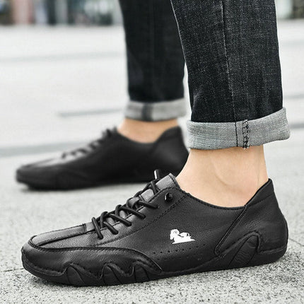 UltraFlex Leer Barefoot Schoenen | Unisex Waterdicht | Antislip Rubberzool | Comfortabele Natuurlijke Beweging | Gezonde Voeten | Duurzaam Flexibel Ontwerp | Voor Wandelen Regen Ijzige Paden | Uitstekende Grip | Voorkomt Voetproblemen