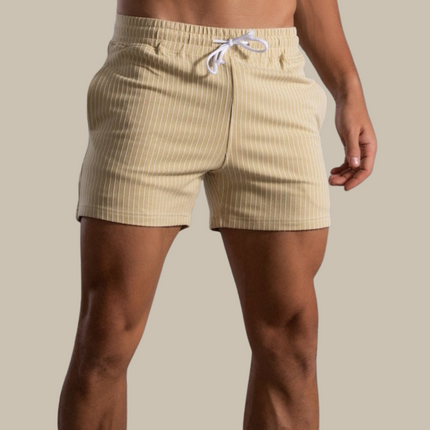 Retro Zwemshort Heren | Sneldrogende Polyester Ribstof | Slim Fit | Elastische Tailleband | Binnenvoering | Zomer Casual