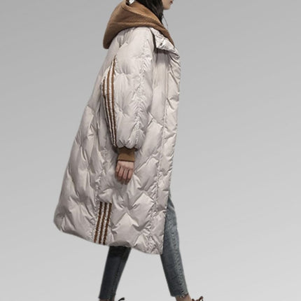 Romy Dames Winterjas | Lang Zwart Gevoerd | Warm Waterdicht | Elegante Stijl | Duurzame Materialen | Casual & Formeel Gebruik