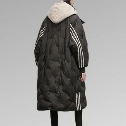 Romy Dames Winterjas | Lang Zwart Gevoerd | Warm Waterdicht | Elegante Stijl | Duurzame Materialen | Casual & Formeel Gebruik