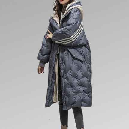Romy Dames Winterjas | Lang Zwart Gevoerd | Warm Waterdicht | Elegante Stijl | Duurzame Materialen | Casual & Formeel Gebruik