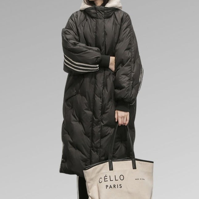 Romy Dames Winterjas | Lang Zwart Gevoerd | Warm Waterdicht | Elegante Stijl | Duurzame Materialen | Casual & Formeel Gebruik