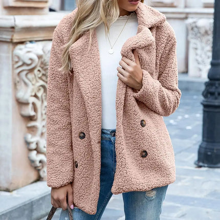 Theresa Mode Teddyjack Dames | Kort Fluffy Jas Katoen | Bruin, Zwart, Blauw, Olijfgroen | Knus Warm Trendy Design | Herfst/Winterjas | Ideaal Voor Casual Jeans & Jurken | Comfortabele Pasvorm | Berkenbosch