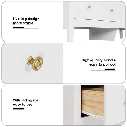 Getone Dressoir Commode Kast 6 Lade Witte Ladekast 133x45x79,5 cm Slaapkamer Eetkamer Woonkamer | Getone Ladekast Modern Design 133x45x79,5 cm | 6 Witte Lades voor Slaapkamer en Woonkamer