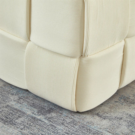 COSY HOMES-Woven Design Vierkante kruk Fijne Cord Stof, Mooi En Comfortabel-Past In Elke Kamer 40 cm Zijlengte | Moderne vierkante kruk 40x40 cm | Cosyhomes geweven ontwerp | Minimalistisch en stijlvol meubelstuk