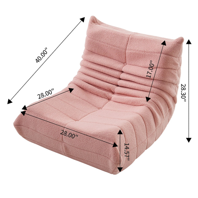 Zitzak Sofa, Vloerbank met Rugleuning, Relaxstoel, Zitzak voor Woonkamer, Enkele Zitstoel, Stoelen voor Slaapkamer | Comanlai Zitzakstoel Lambswool Teddyfleece Woonkamer Slaapkamer Ergonomisch Ontwerp Lightweight