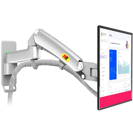 North Bayou NB F150 Gasveer 17-35 inch LED TV Muurbeugel Monitorhouder Ergonomische Arm Max. VESA 100*100mm Draaglast 3-12kg | Verstelbare TV Muurbeugel 17-35 inch Full-Motion VESA 100*100mm Zwart/Zilver