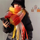 Scarvello | Regenboog Cashmere Dames Sjaal | Warme Zachte Dikke Winteraccessoire | Modieuze Grote Kleurrijke Wollen Sjaal | 38x230cm